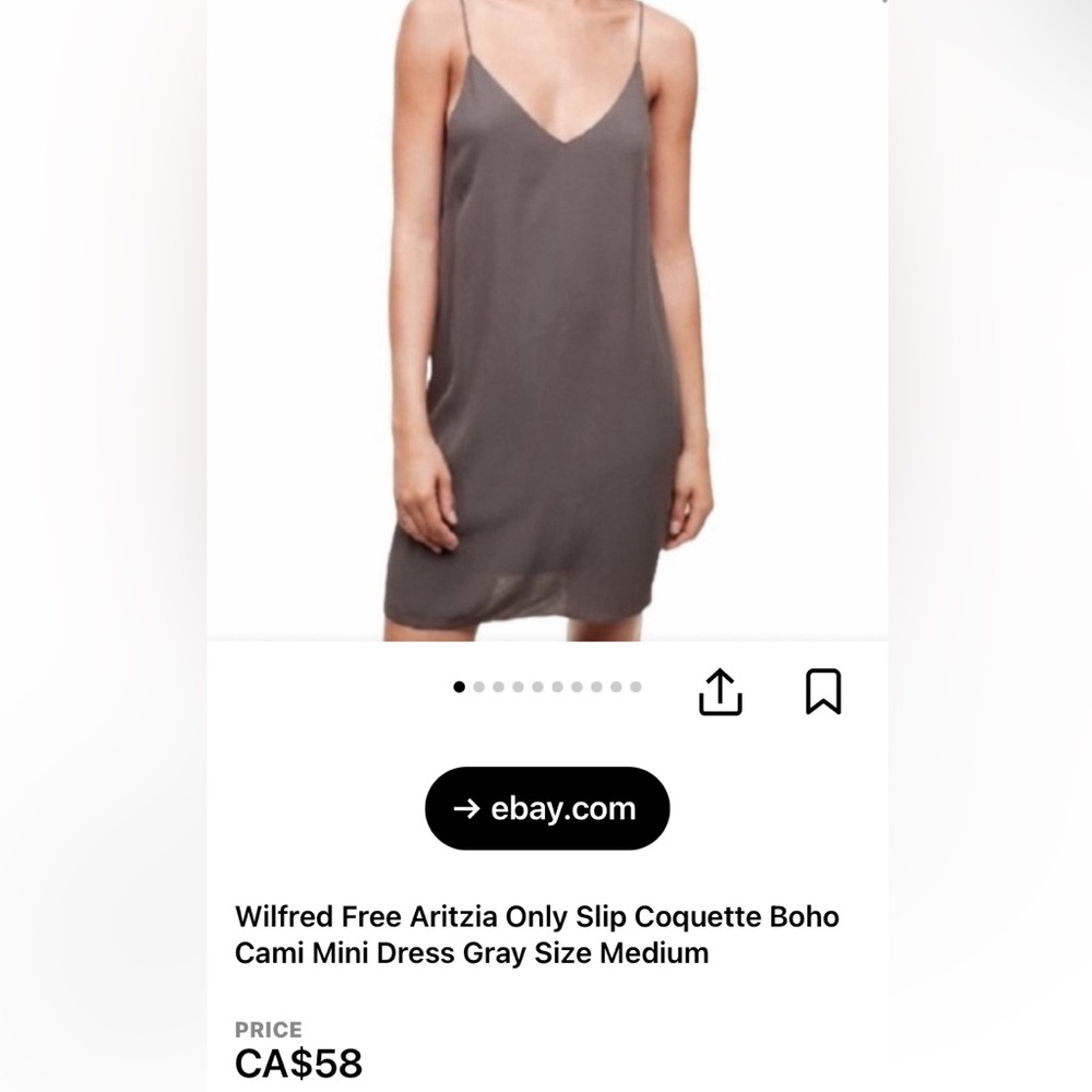 Aritzia Wilfred Free Elegant Taupe Slip Dress! Size Medium - Picture 13 of 17